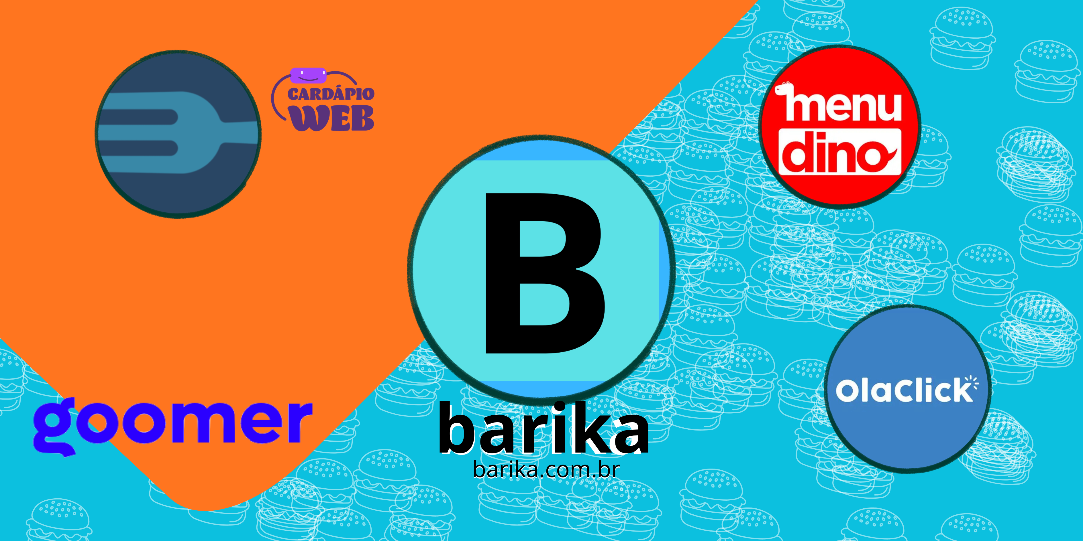 banner com as logo barika,instadelivery,goomer,OlaClick.